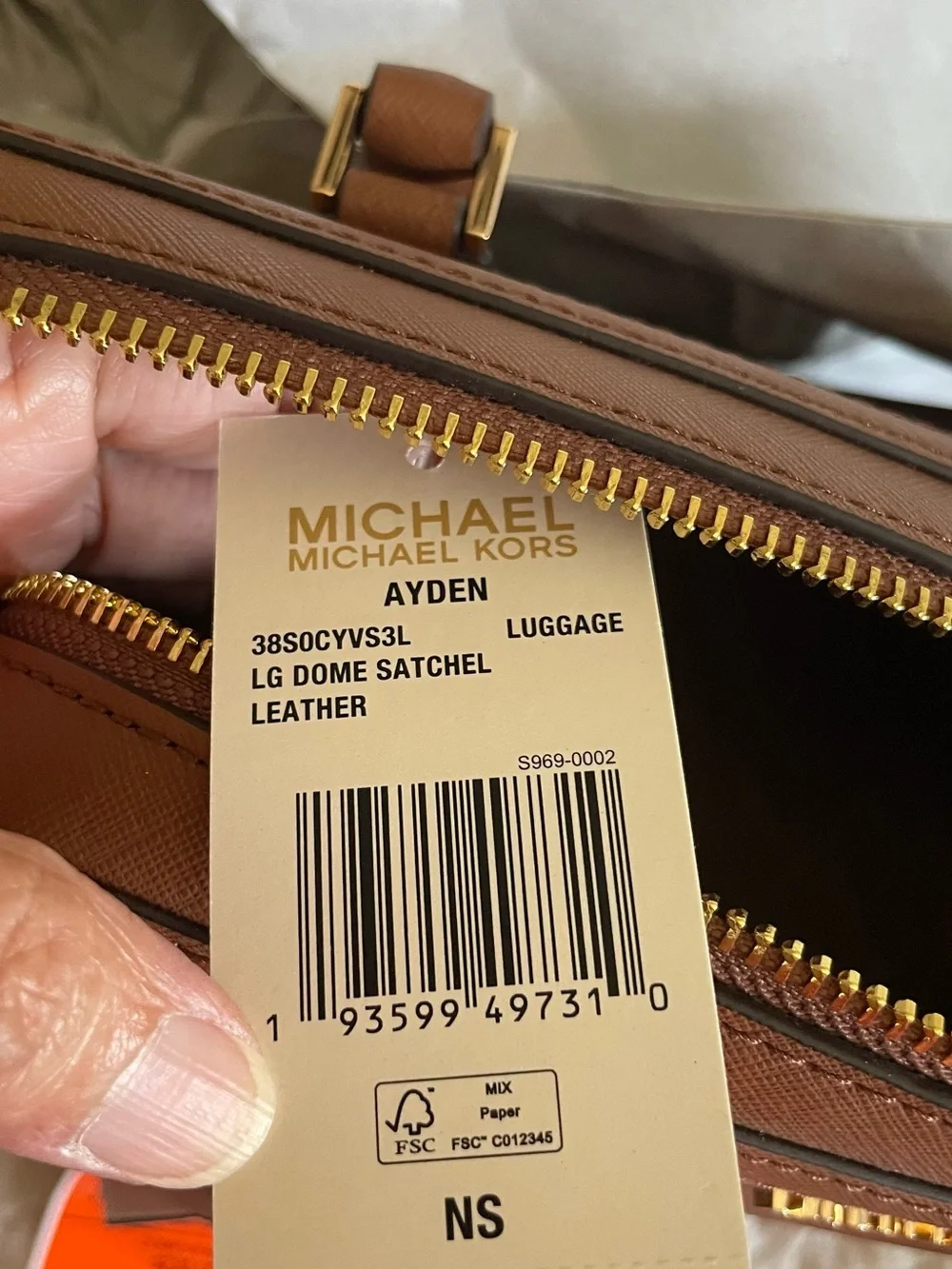 NWT Michael Kors Brown Saffiano Satchel with Gold Hardware